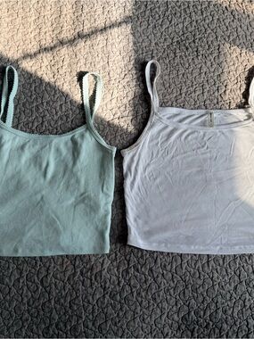Sunday Best White and Mint Ribbed Camisole Set